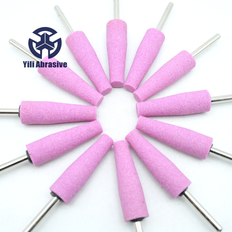 Pink Aluminum Mounted Points A1-19*63*6MM, tapered shape, grit 46#