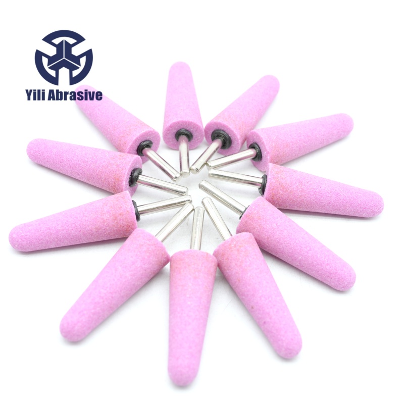 Pink Aluminum Mounted Points A3-25×70×6.0MM, conetapered shape, grit 46#